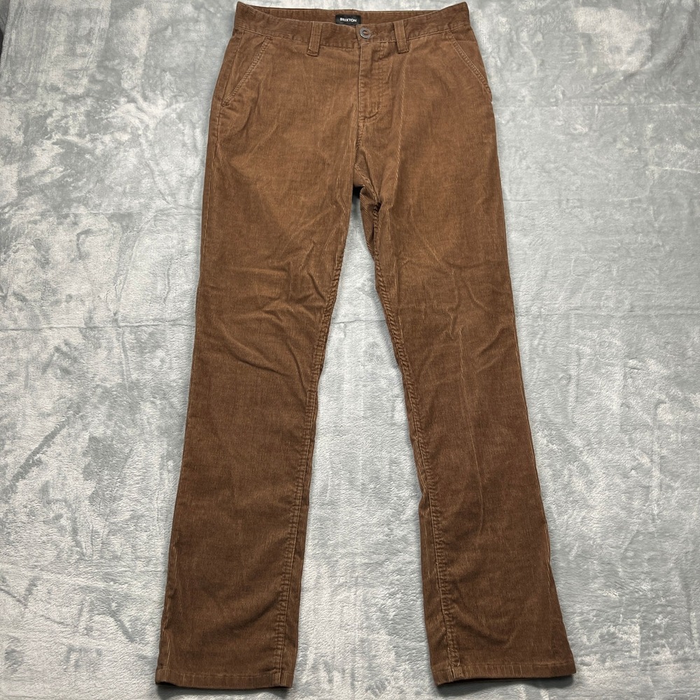 Brixton Choice Corduroy Pants Mens Bison Brown Regular Fit Straight Leg 31x32